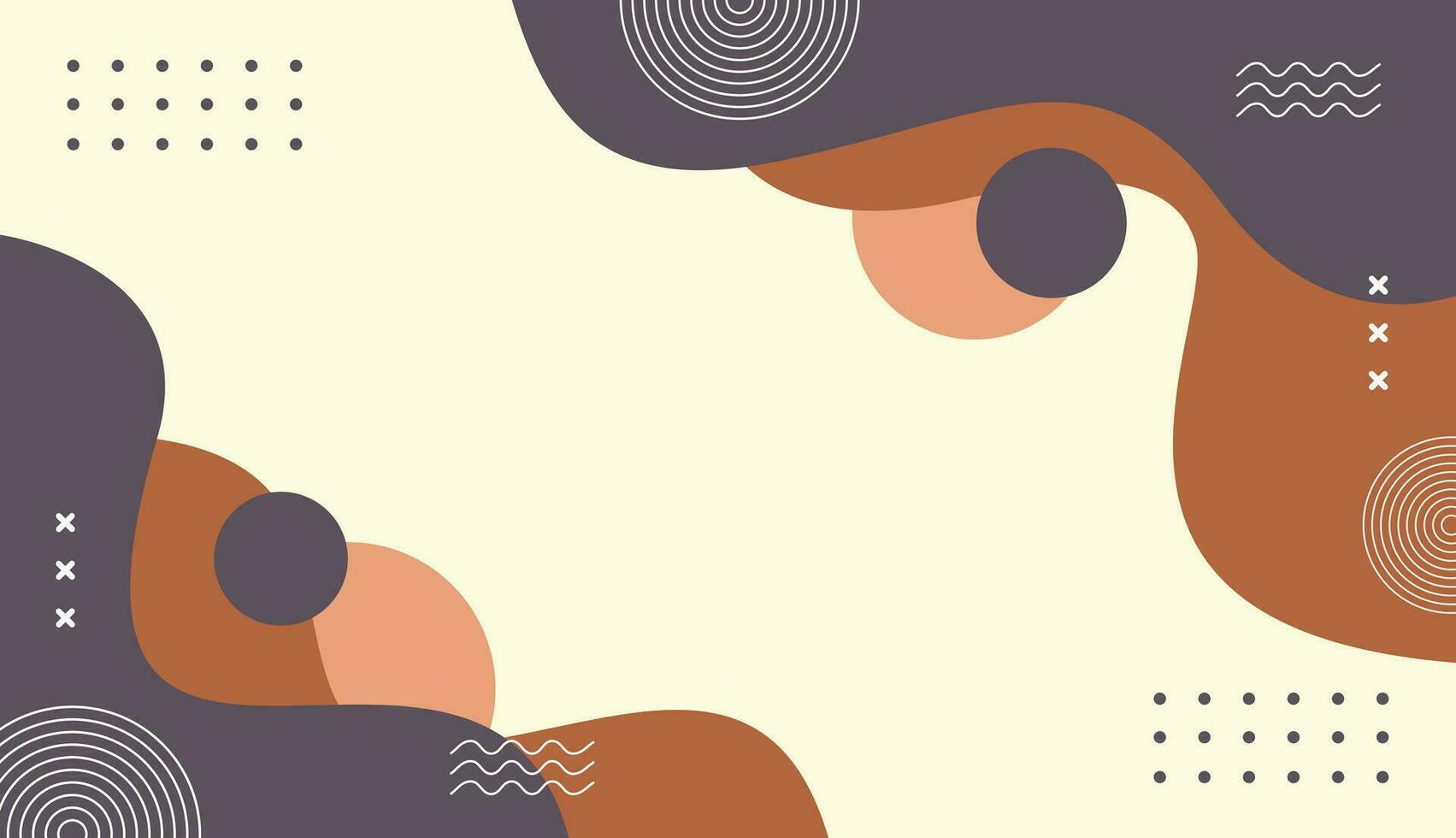 abstract achtergrond minimalistisch, behang met meetkundig en biologisch vormen in verschillend tinten van bruin. gemakkelijk modieus vlak vector illustratie