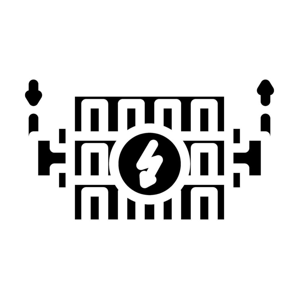 warmte opslagruimte energie glyph icoon vector illustratie