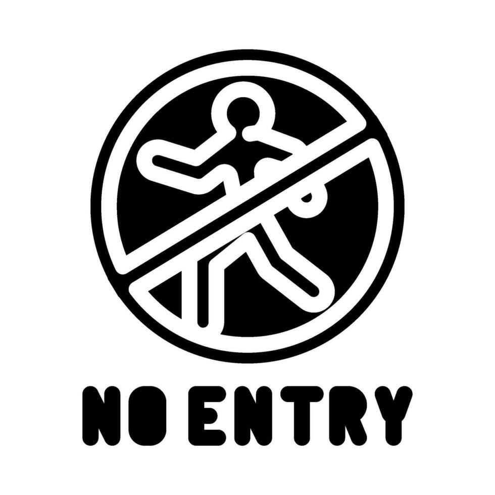 Nee binnenkomst glyph icoon vector illustratie