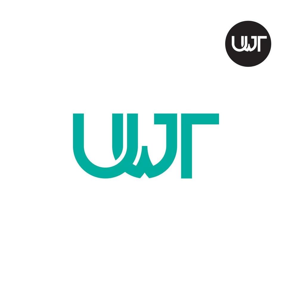 brief uwt monogram logo ontwerp vector