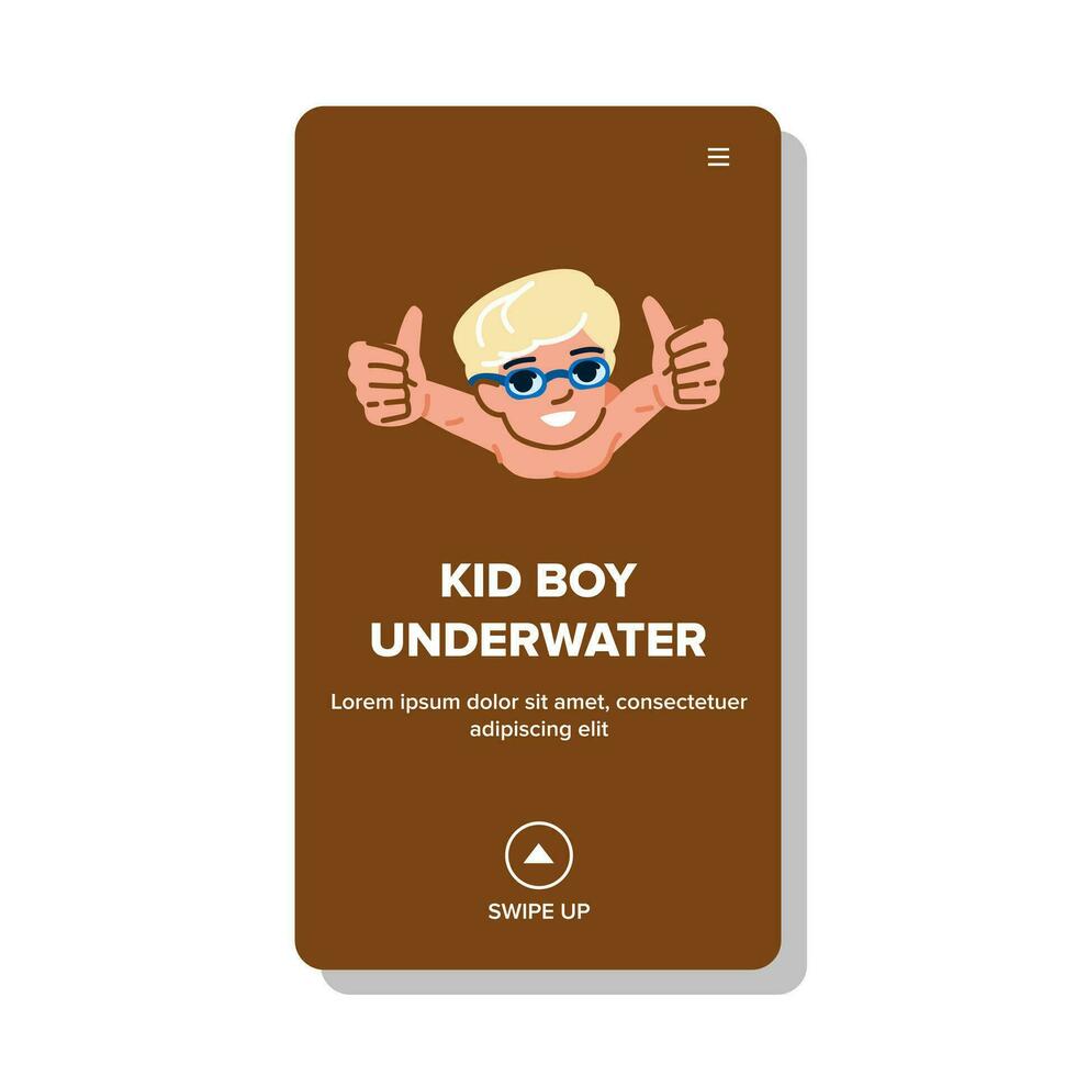 kind kind jongen onderwater- vector