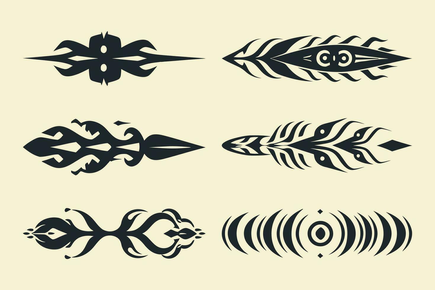vlak tribal tatoeëren borders element vector