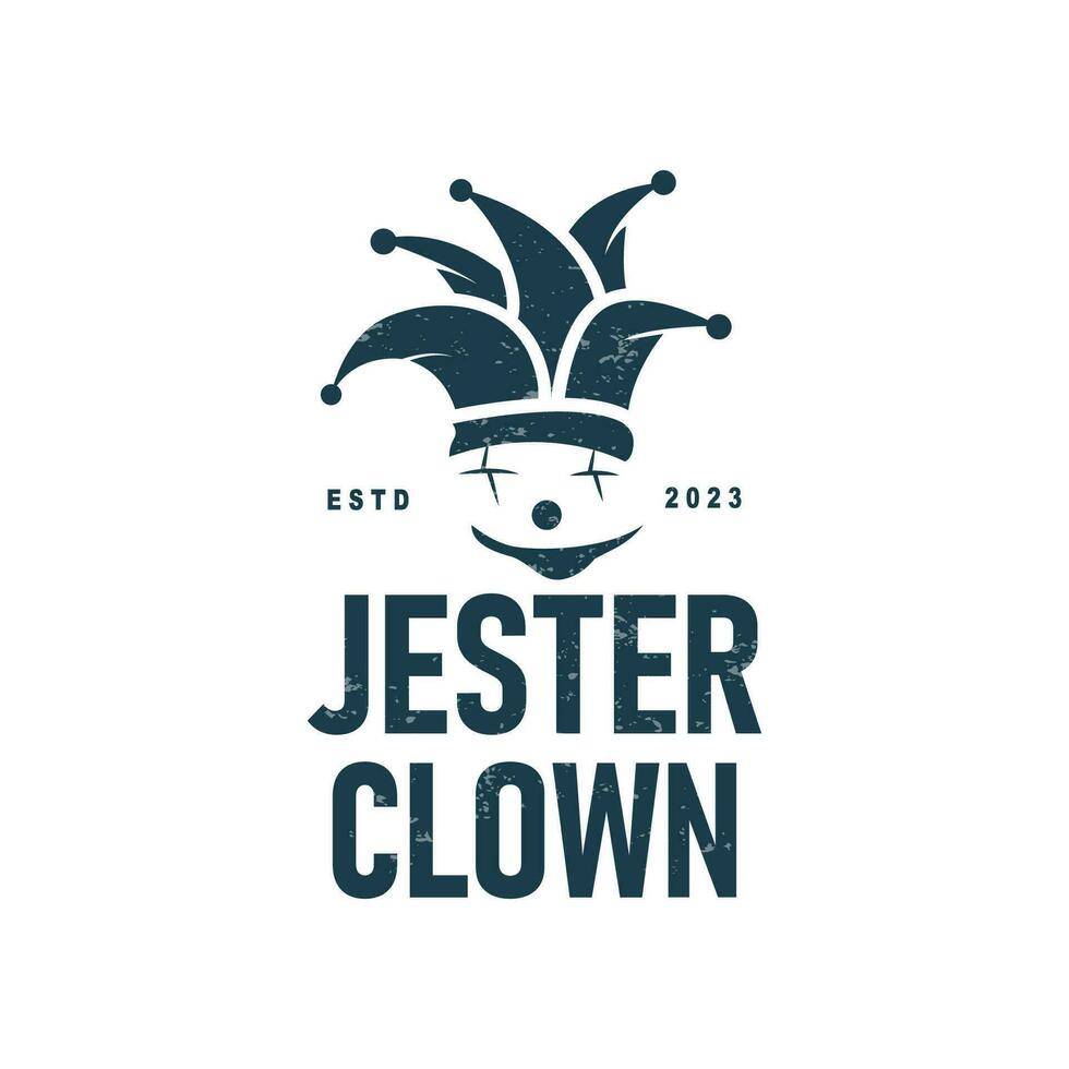 gemakkelijk illustratie sjabloon nar hoed logo minimalistische grappenmaker clown ontwerp vector