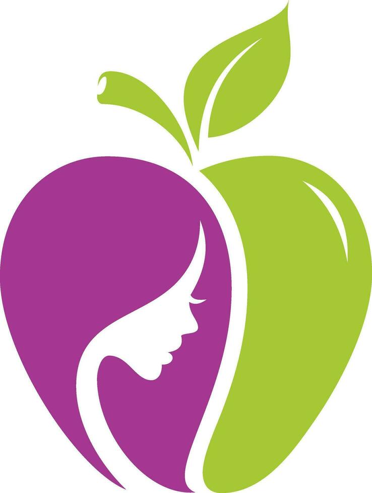 schoonheid vrouw fruit natuur logo vector