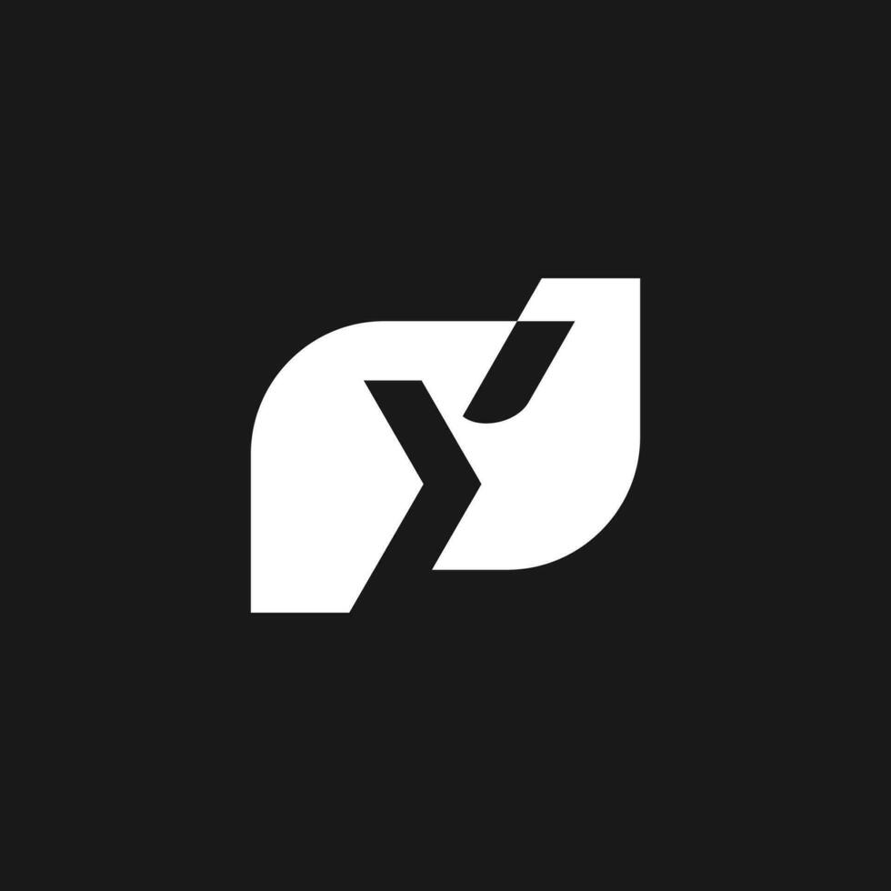 abstract brief y eerste logo ontwerp sjabloon vector