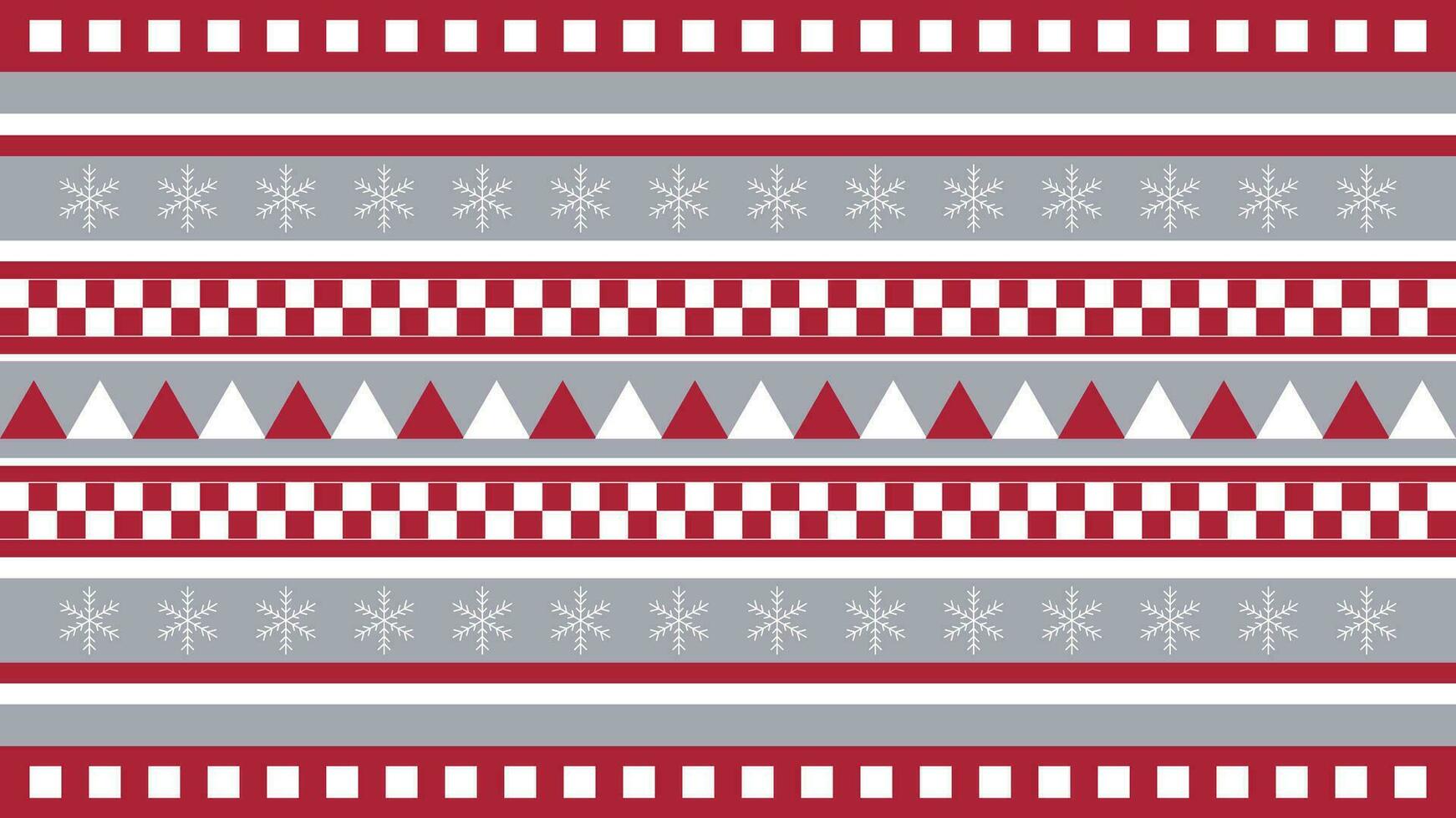 Kerstmis patroon met sneeuwvlokken en vormen, rood en grijs vector