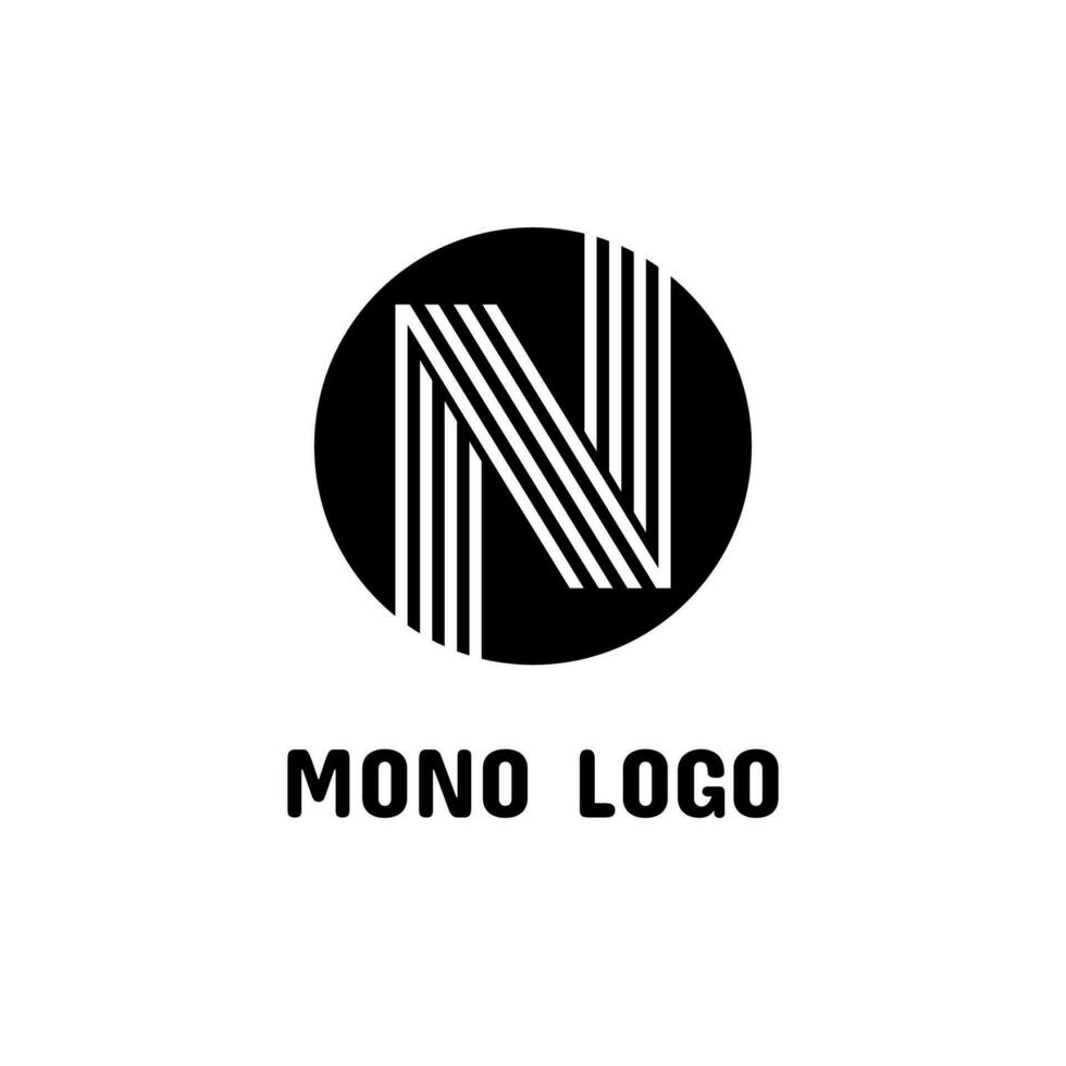 brief n modern monogram logo icoon abstract gemakkelijk concept ontwerp vector illustratie