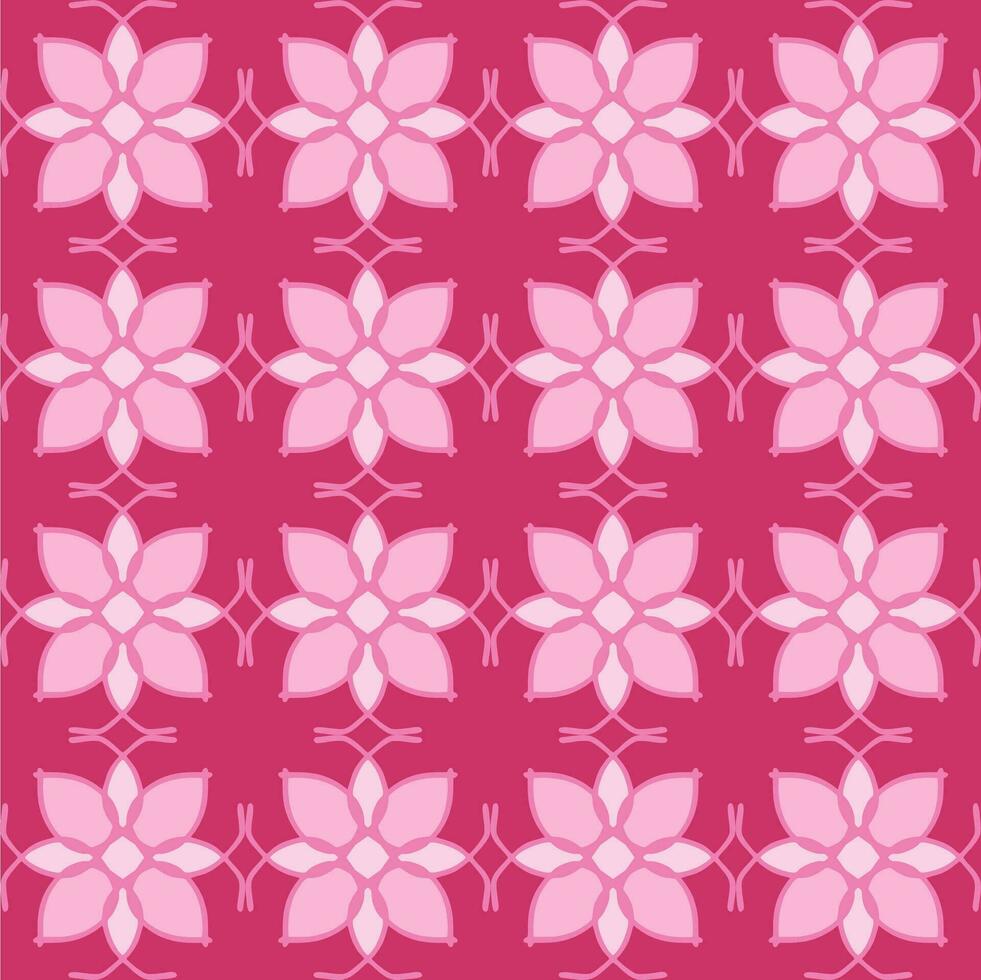 roze magenta perzik roos mandala naadloos bloemen wijnoogst interieur vlak ontwerp achtergrond vector illustratie