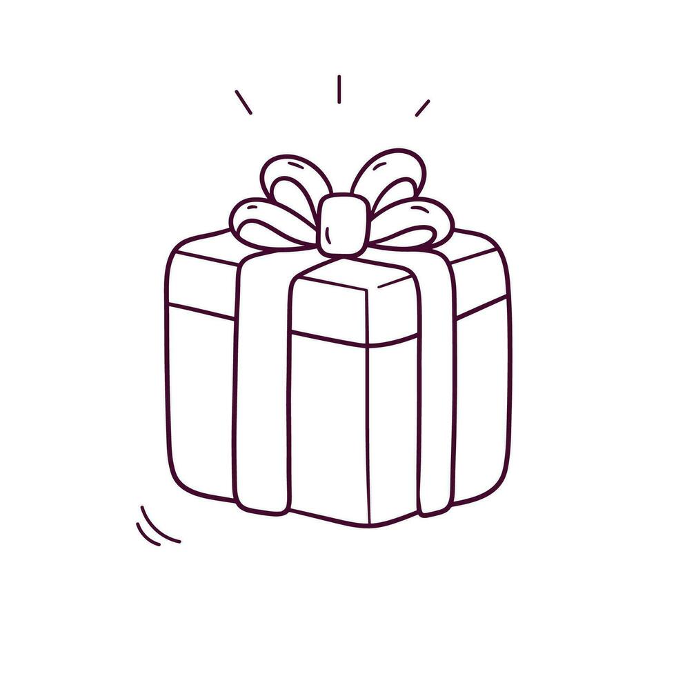 hand- getrokken illustratie van geschenk doos icoon. tekening vector schetsen illustratie