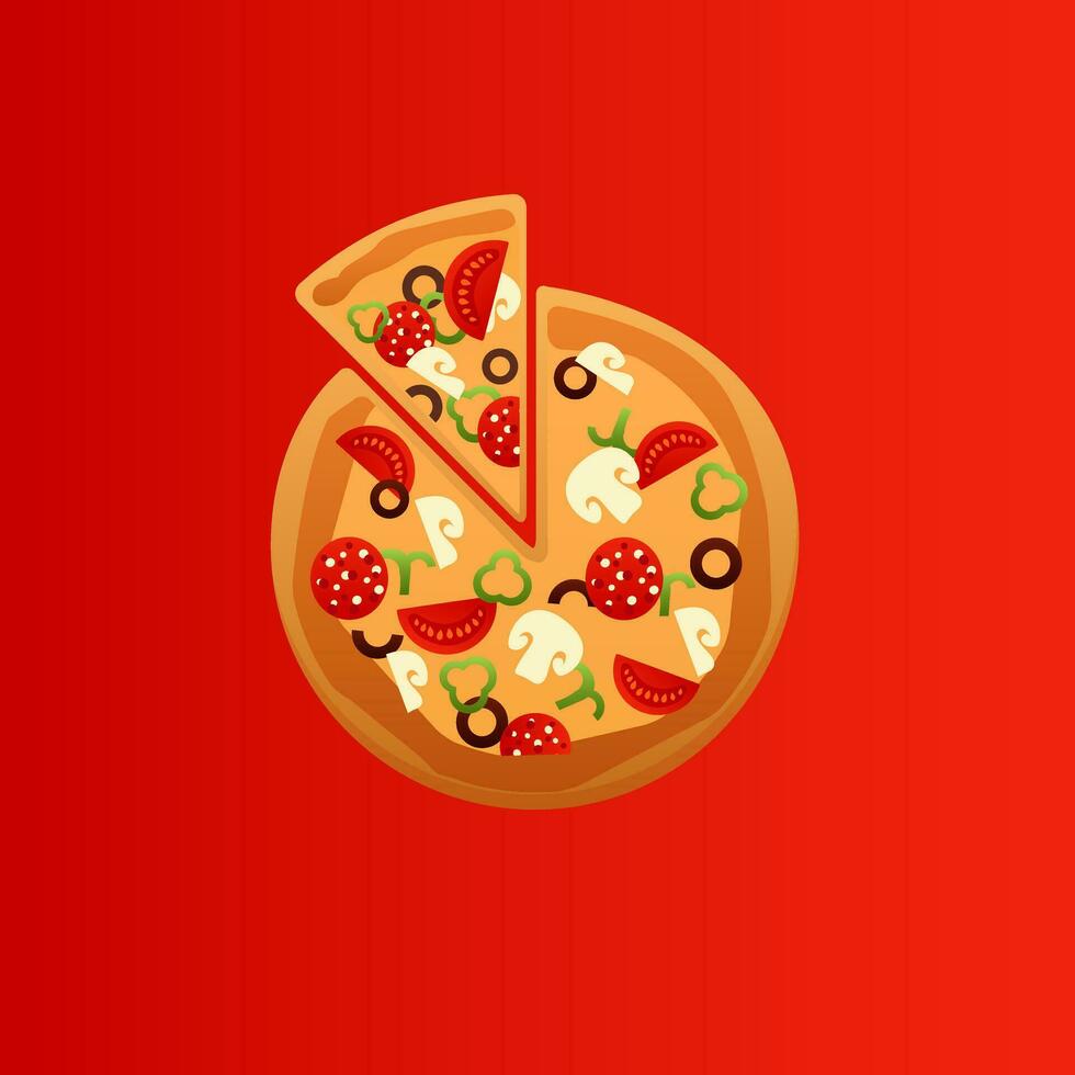 pizza peperoni vector