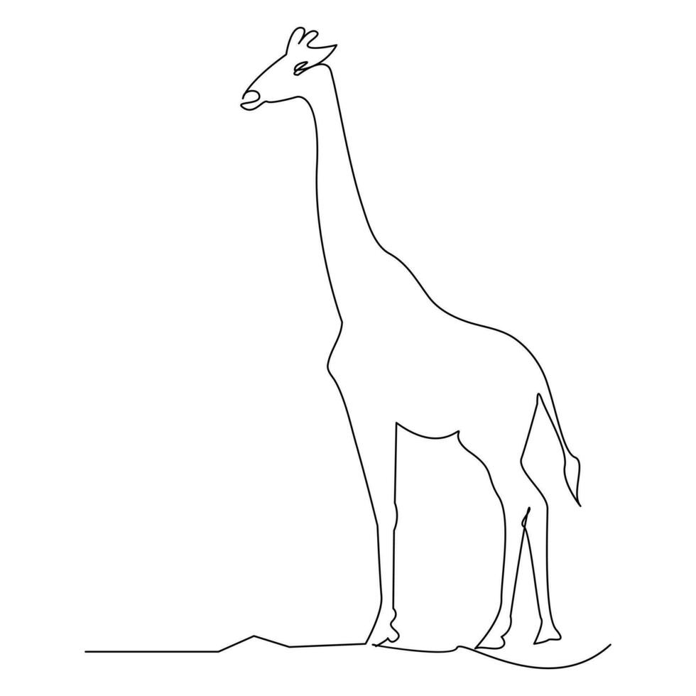 giraffe een lijn doorlopend schets vector kunst tekening en gemakkelijk minimalistische ontwerp