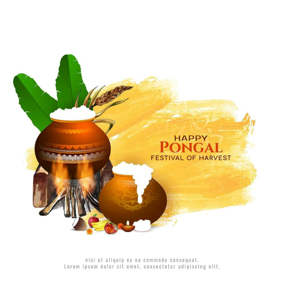 gelukkig pongal Indisch oogst festival achtergrond ontwerp vector