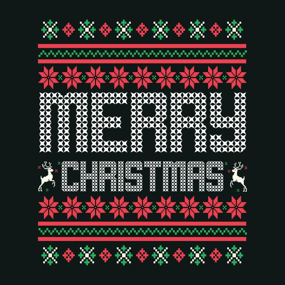 lelijk Kerstmis trui ontwerpen, lelijk Kerstmis trui sjabloon, Kerstmis boom, patronen vector