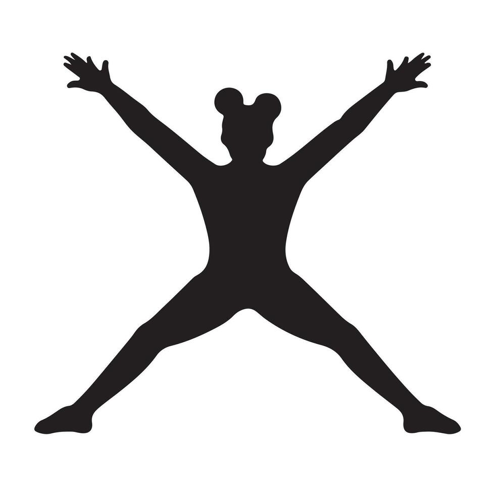 een zwart silhouet gymnast reeks clip art Aan een wit achtergrond vector