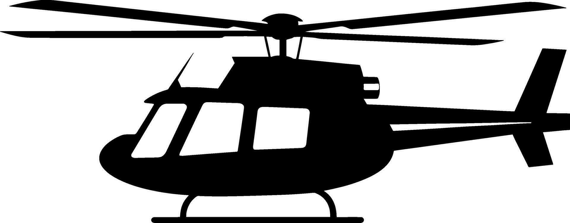 helikopter silhouet in zwart vector grafisch. ai gegenereerd illustratie.