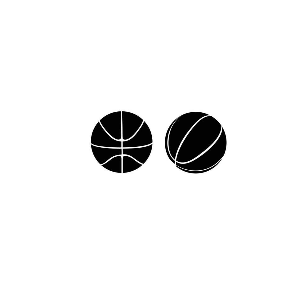 pictogrammen voor basketbal dat zijn vlak. sporting pictogrammen in wit en zwart. basketballen in vector het formulier.