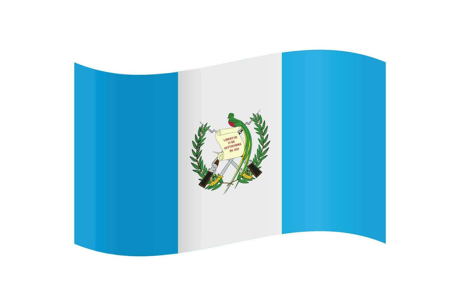 een gedetailleerd en accuraat vector illustratie van Guatemala's gekleurde vlag