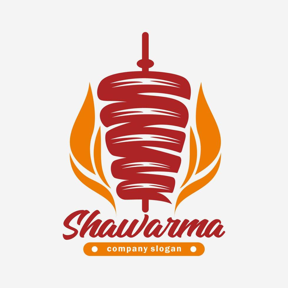 logo shoarma voor restaurants en markten vector