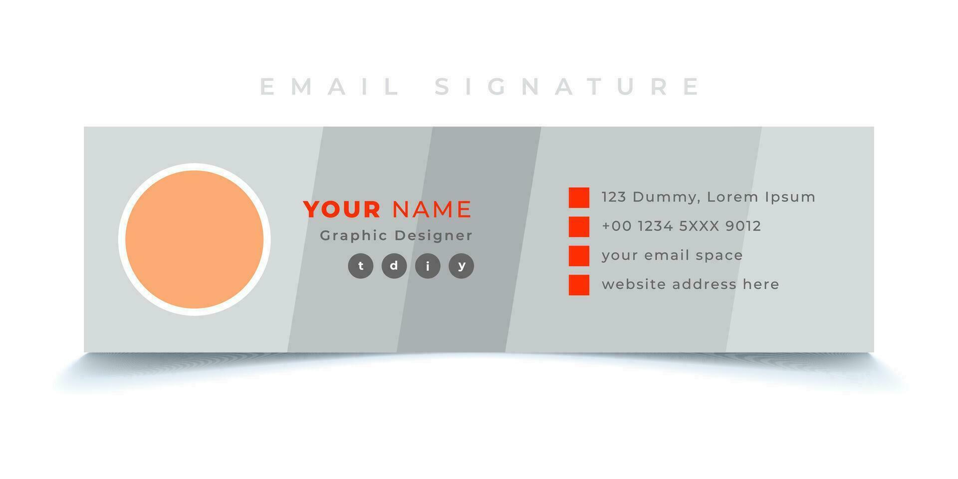 digitaal, modern e-mail handtekening voor allemaal bedrijf, uniek vector ontwerp sjabloon