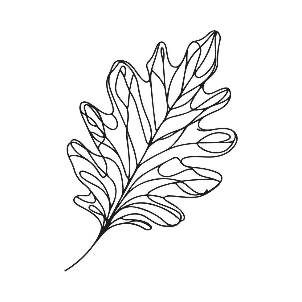 esthetisch decoratief lijn kunst illustratie van blad, bloemen vector