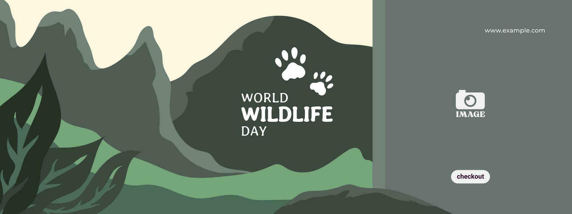 wereld dieren in het wild dag. vlak vector ontwerp met poot teken voor banier, achtergrond, poster, advertentie