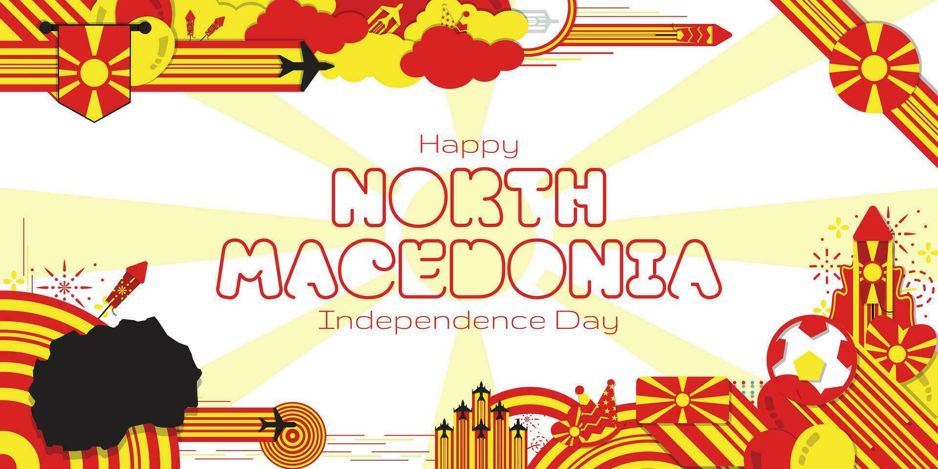 gelukkig onafhankelijkheid dag van noorden Macedonië, illustratie achtergrond ontwerp, banier, sociaal media sjabloon vector