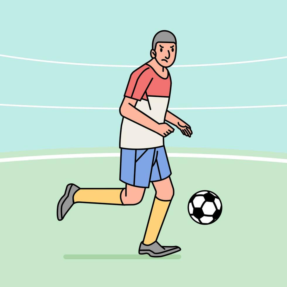 voetbal Amerikaans voetbal Mens karakter spelers in actie atleet Aan veld- lijn stijl vector