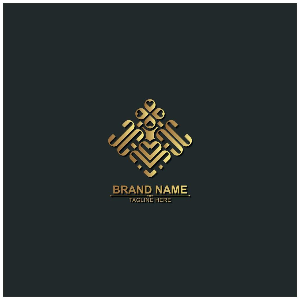 luxe ornament logo lijntekeningen vector