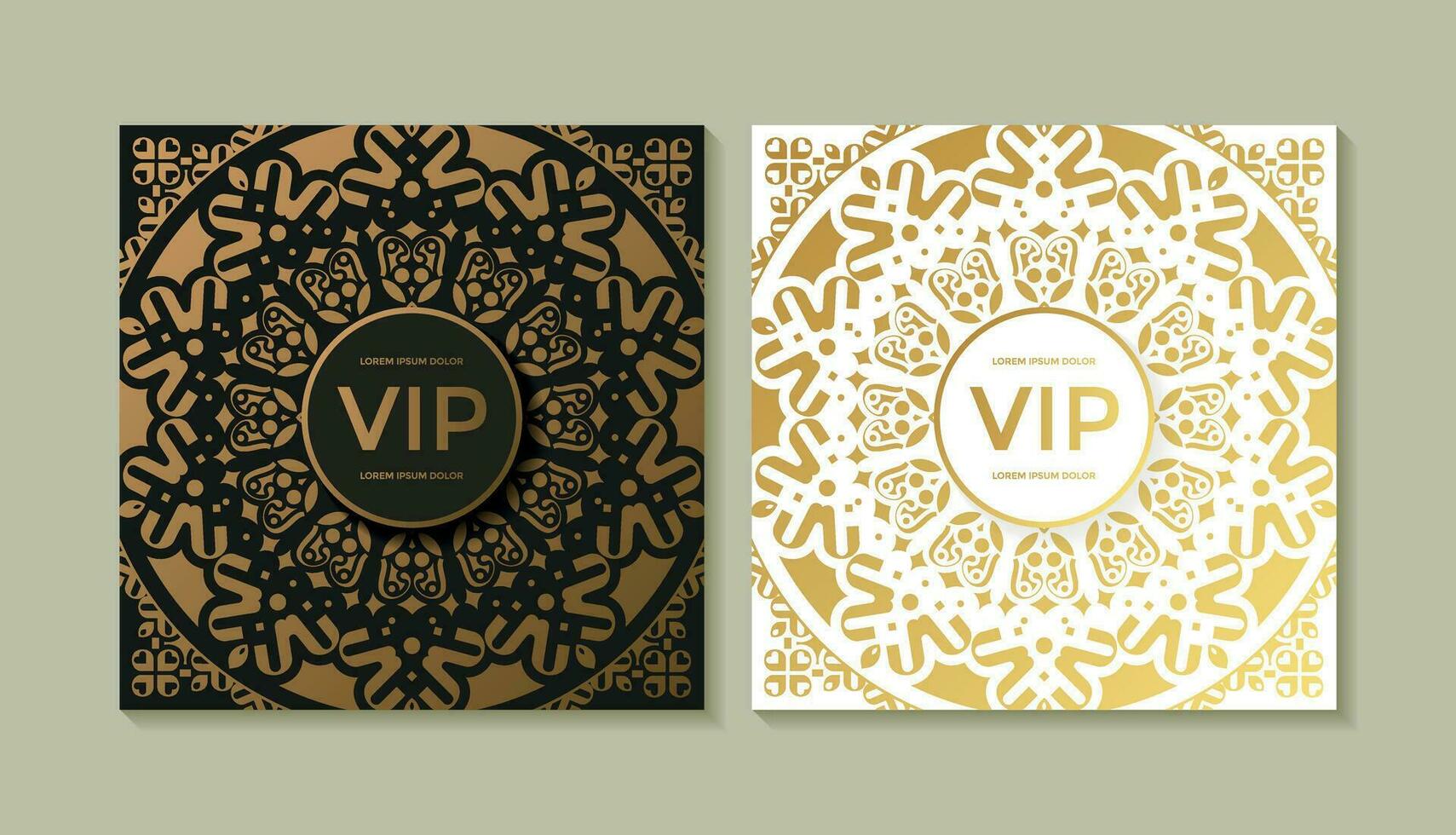 luxe wit en zwart vip-kaart ornamentpatroon vector