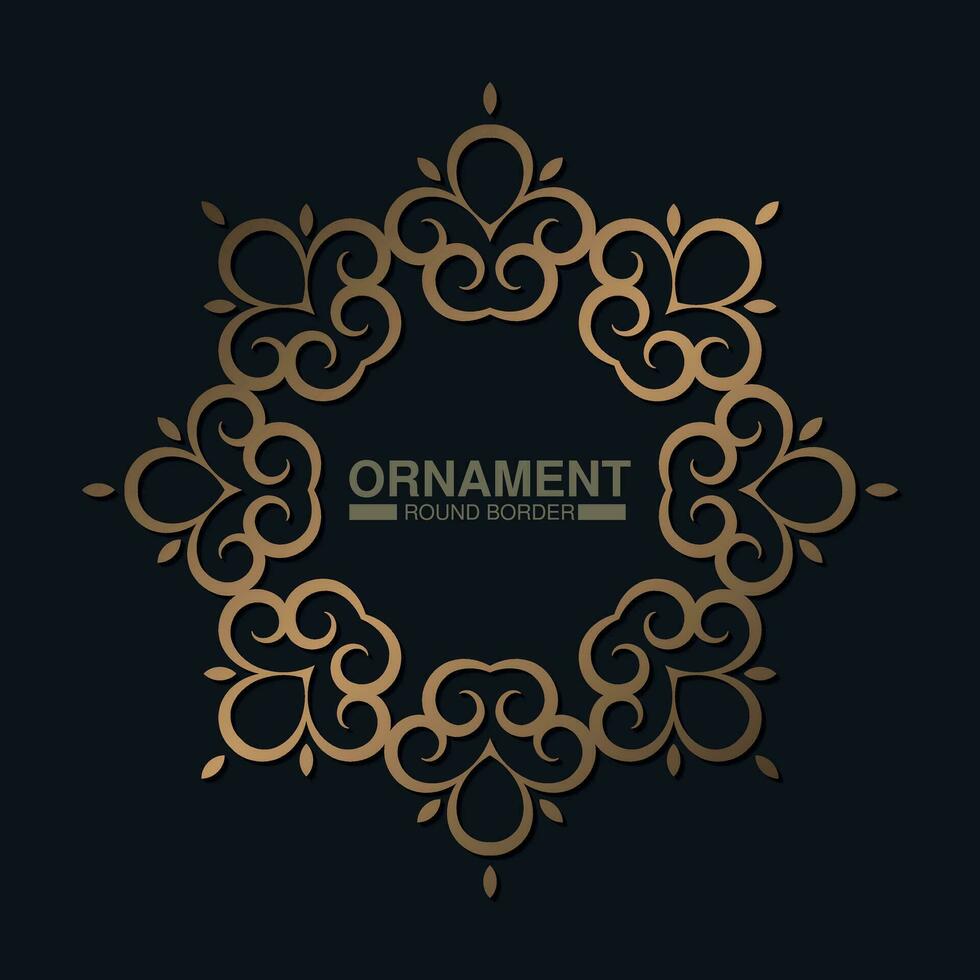 luxe gouden ronde bloemen frame ontwerp vector