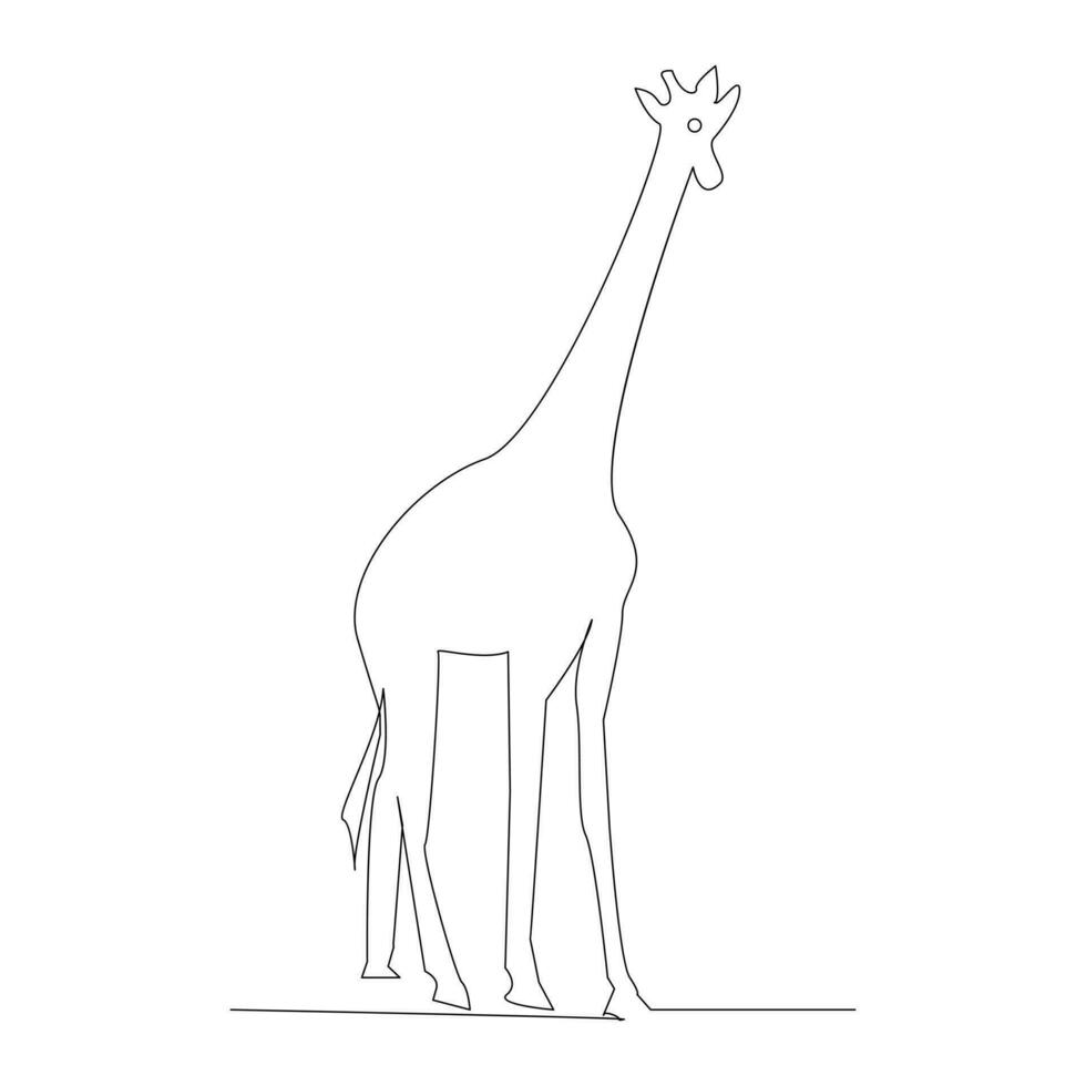 giraffe een lijn doorlopend schets vector kunst tekening en gemakkelijk minimalistische ontwerp