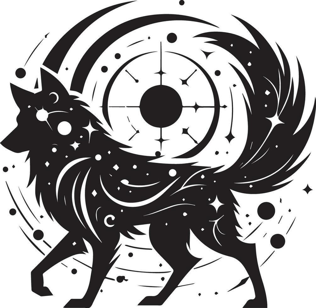 wolf silhouet bewerkbare vector illustratie geïsoleerd over- wit achtergrond