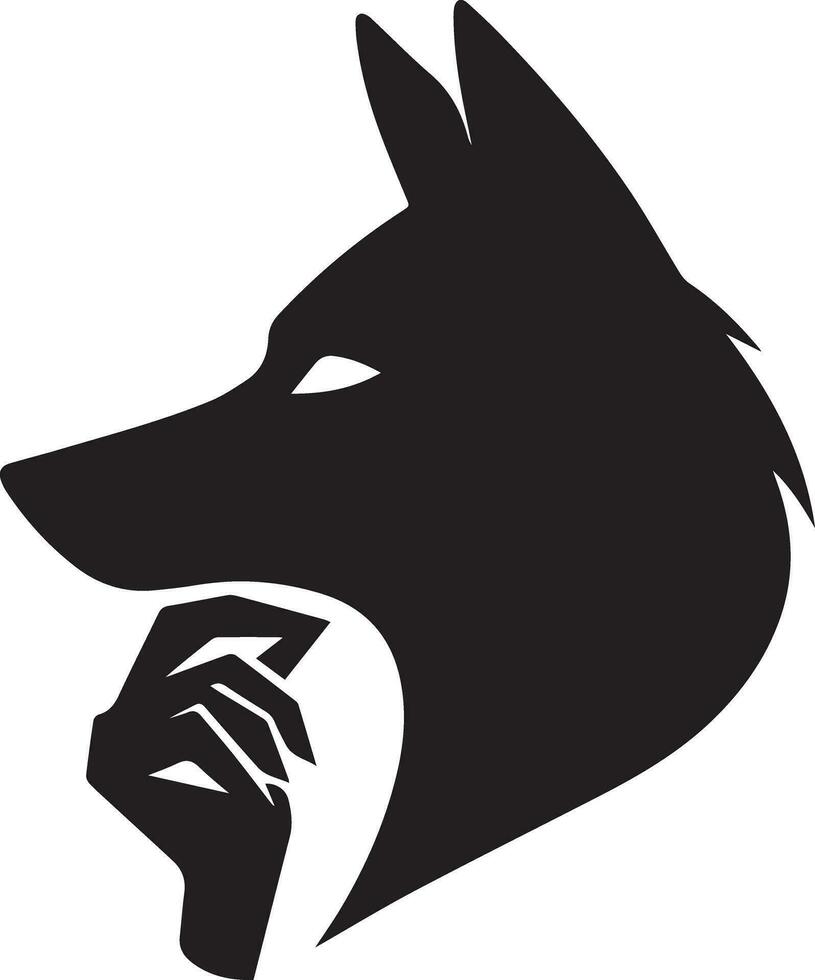 wolf silhouet bewerkbare vector illustratie geïsoleerd over- wit achtergrond