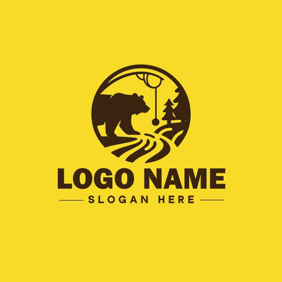 logo ontwerp beer dier logo en icoon bewerkbare vector grafisch illustratie