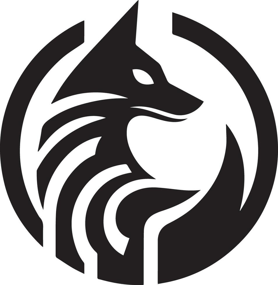 wolf silhouet bewerkbare vector illustratie geïsoleerd over- wit achtergrond