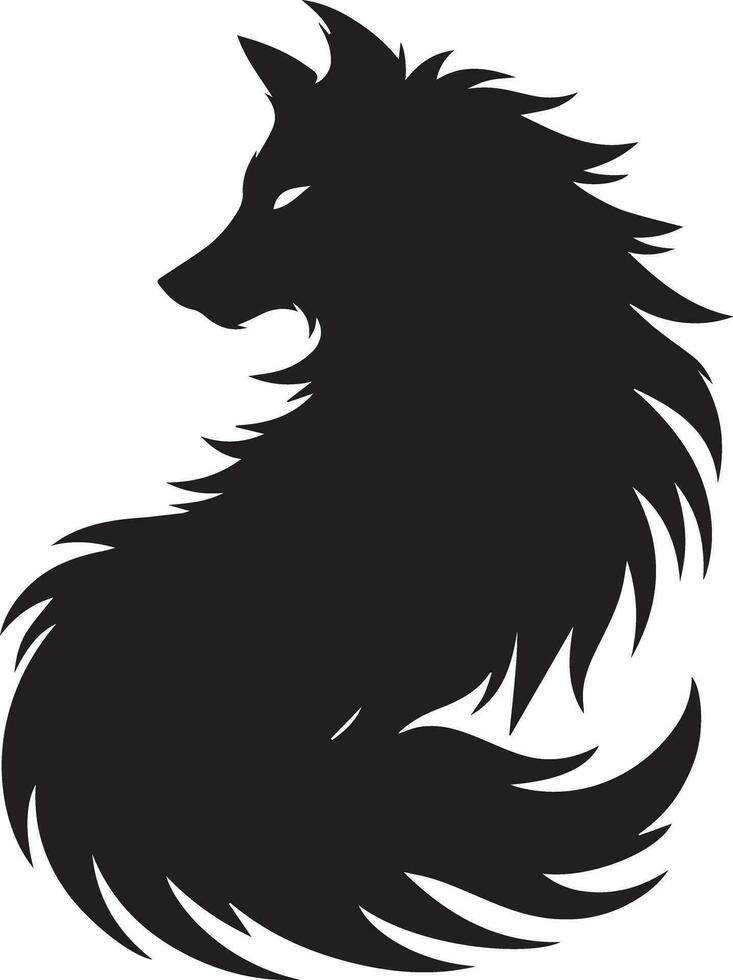 wolf silhouet bewerkbare vector illustratie geïsoleerd over- wit achtergrond