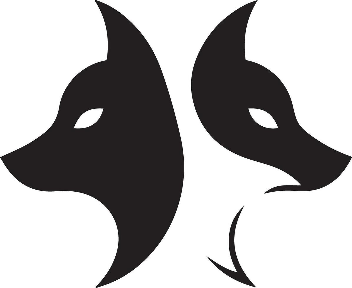 wolf silhouet bewerkbare vector illustratie geïsoleerd over- wit achtergrond