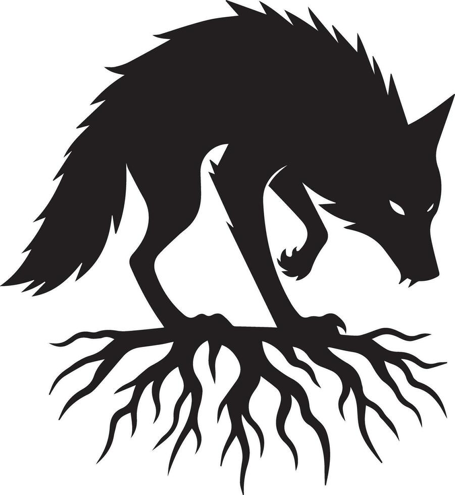 wolf silhouet bewerkbare vector illustratie geïsoleerd over- wit achtergrond