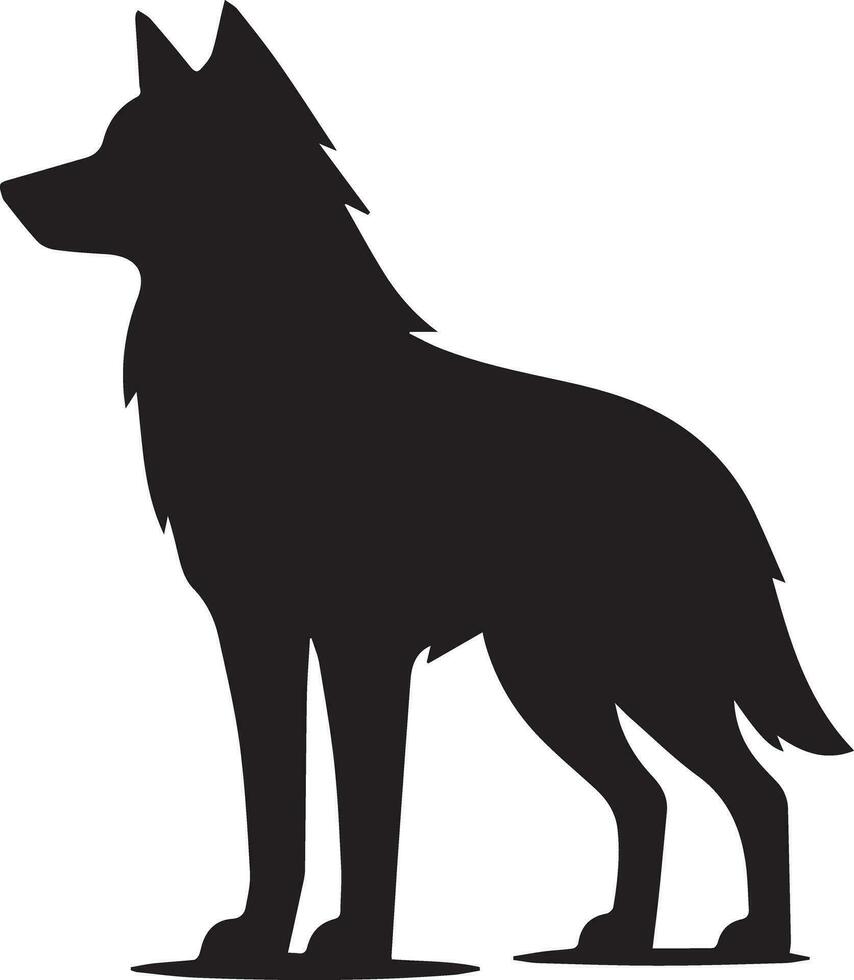 wolf silhouet bewerkbare vector illustratie geïsoleerd over- wit achtergrond