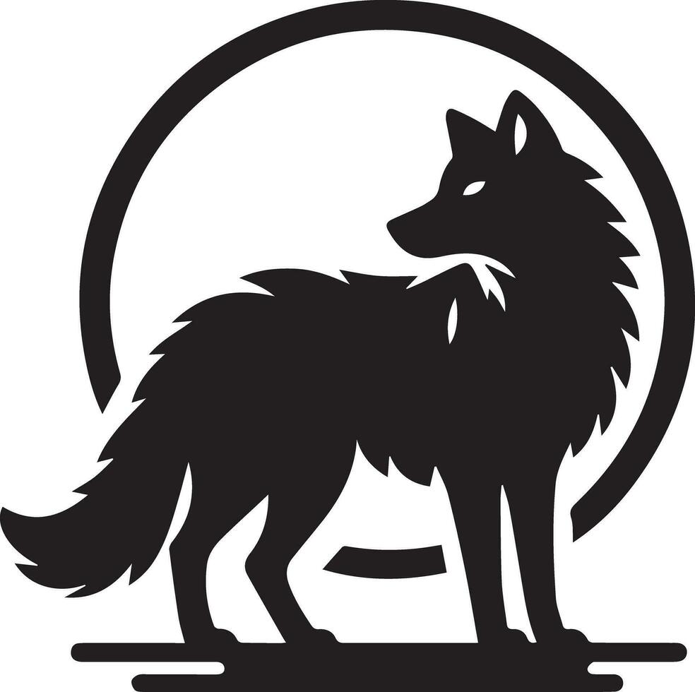 wolf silhouet bewerkbare vector illustratie geïsoleerd over- wit achtergrond