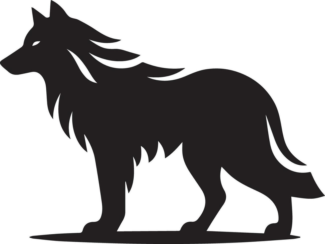 wolf silhouet bewerkbare vector illustratie geïsoleerd over- wit achtergrond