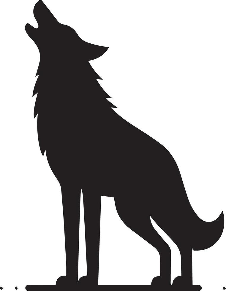 wolf silhouet bewerkbare vector illustratie geïsoleerd over- wit achtergrond