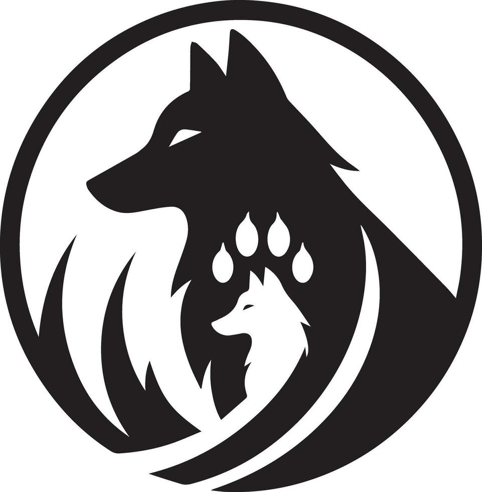 wolf silhouet bewerkbare vector illustratie geïsoleerd over- wit achtergrond