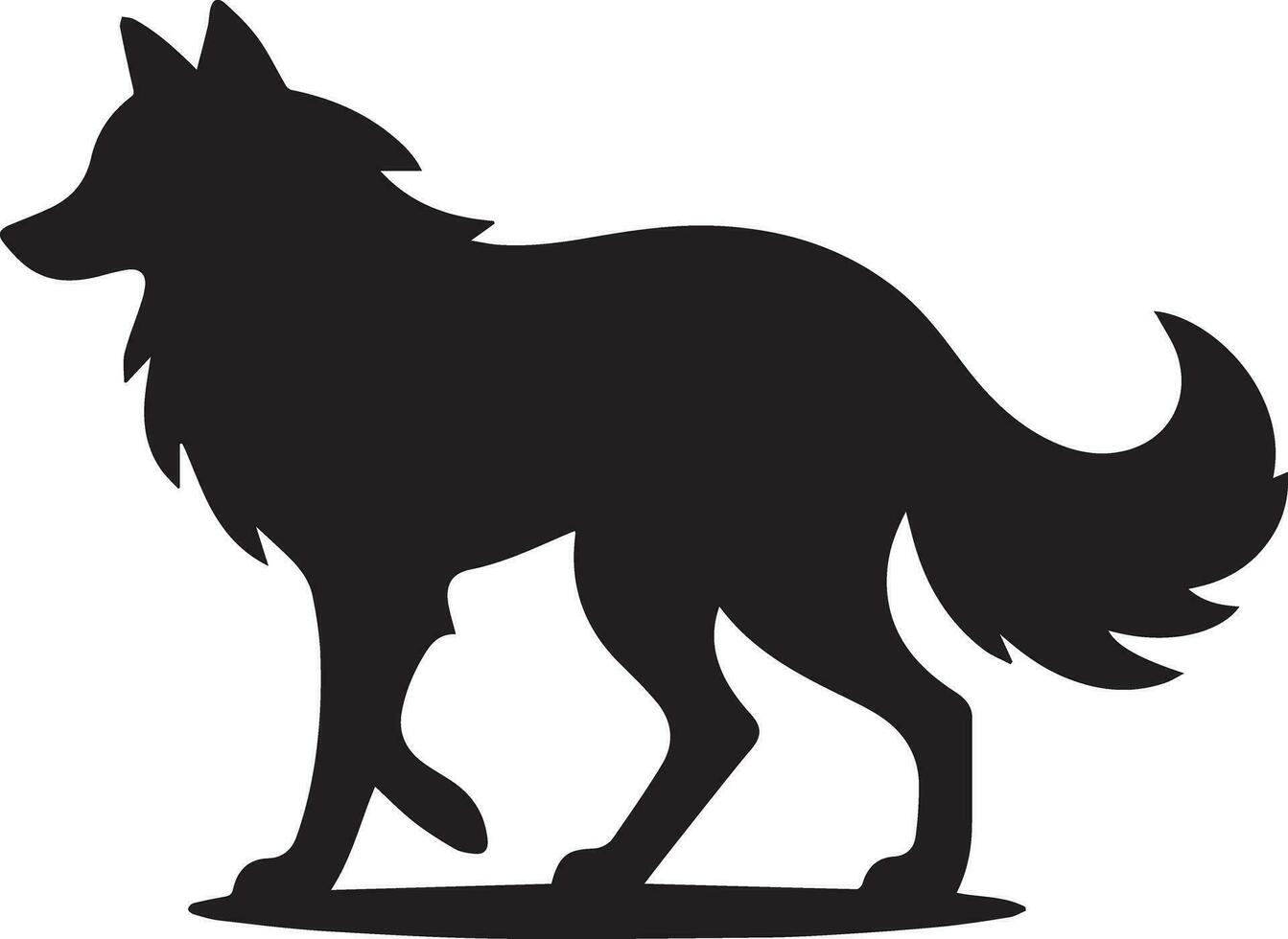 wolf silhouet bewerkbare vector illustratie geïsoleerd over- wit achtergrond