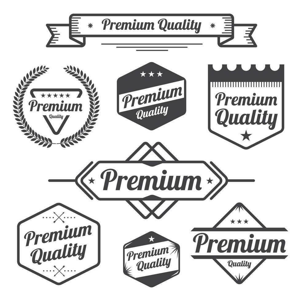 set vintage premium kwaliteit elementen ontwerp. vector illustratie