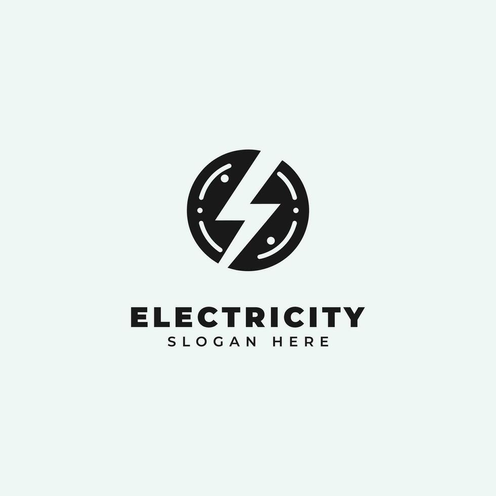 elektrisch logo ontwerp, in een monochroom, gemakkelijk stijl, en in zwart en wit vector