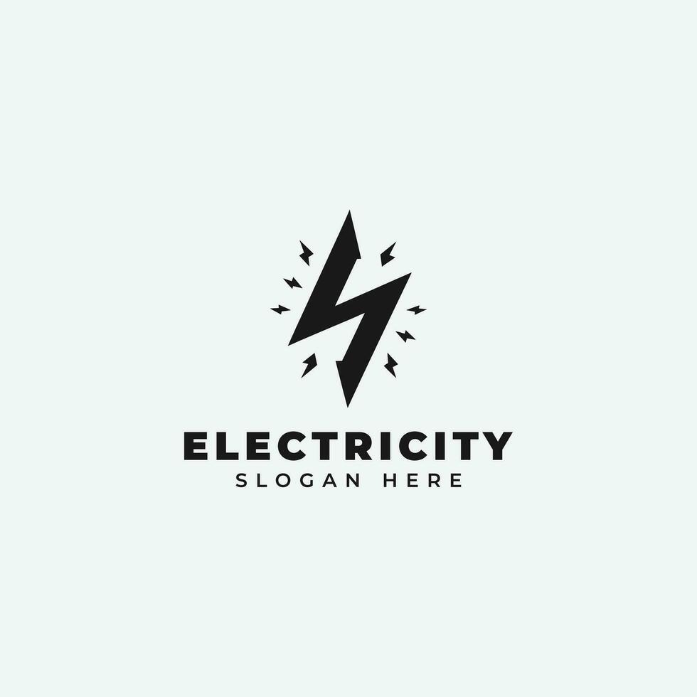 elektrisch logo ontwerp, in een monochroom, gemakkelijk stijl, en in zwart en wit vector