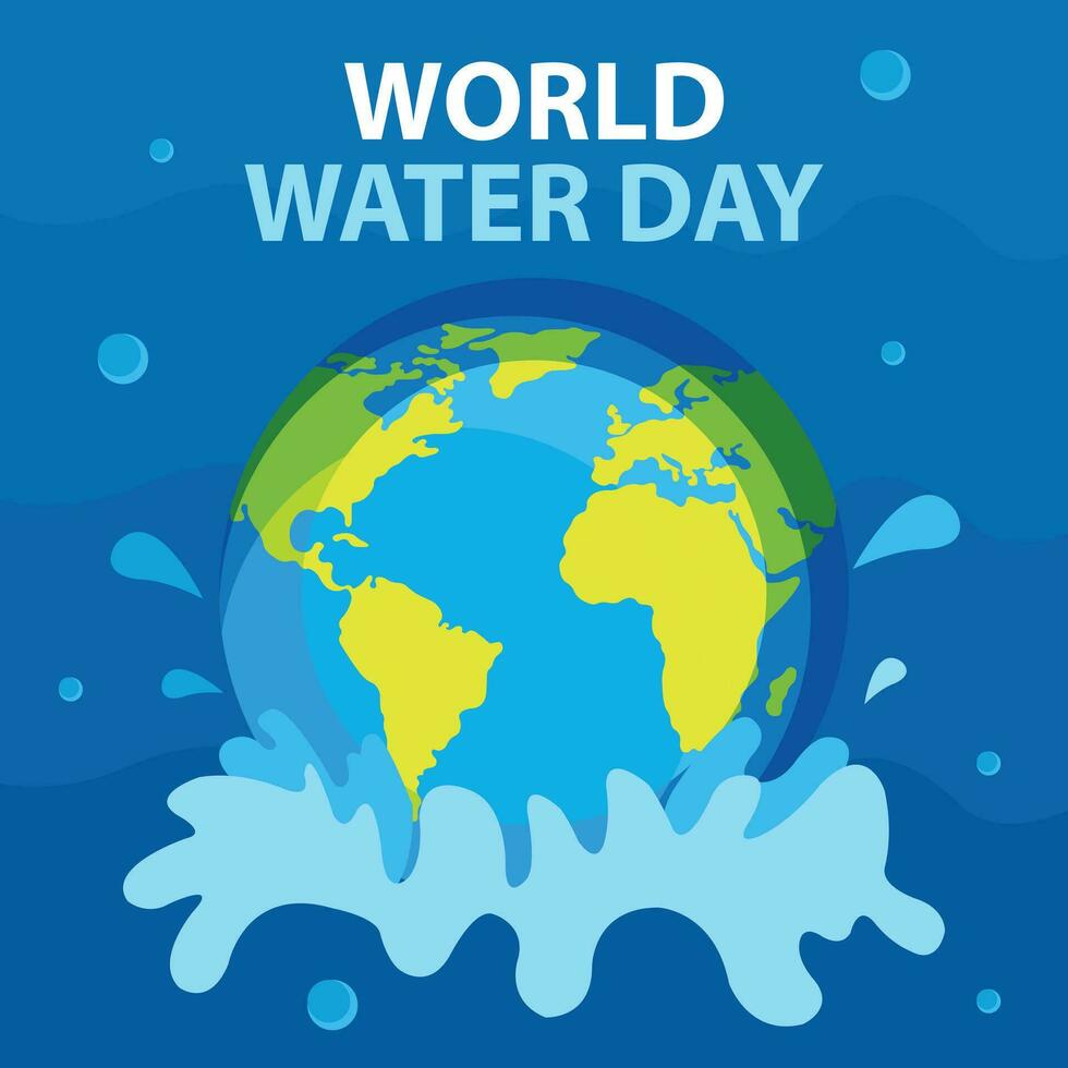 illustratie vector grafisch van de aarde zendt uit water spatten, perfect voor Internationale dag, wereld water dag, vieren, groet kaart, enz.