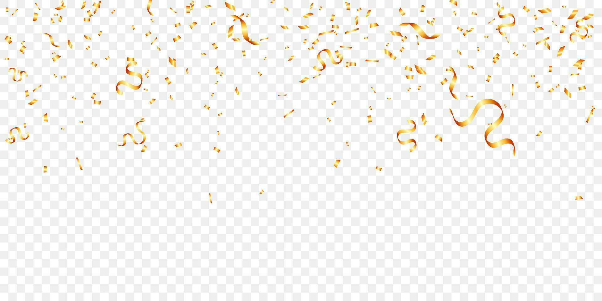 gouden confetti en klatergoud viering, vakantie, verjaardag, partij en verjaardag vector