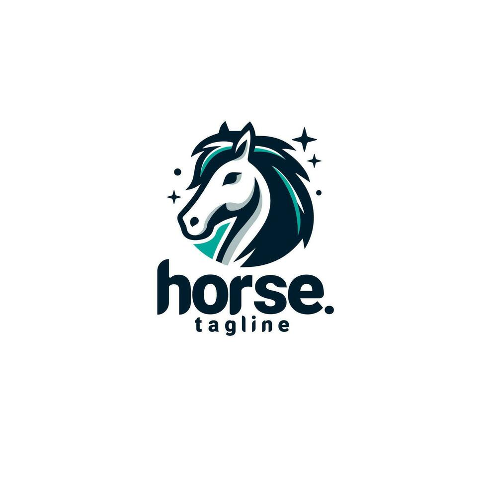 paard hoofd mascotte schattig logo ontwerp vector sjabloon